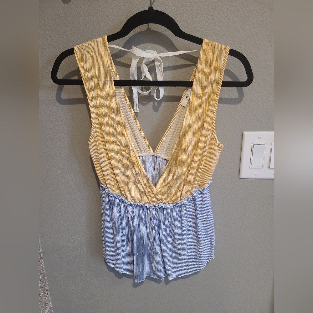 B.P. Orange and Blue Striped Top, S